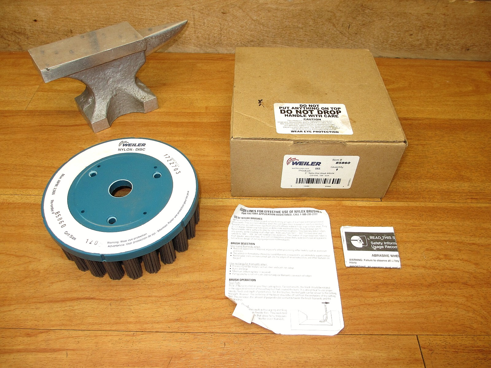 Weiler 85860 *NEW* 6" Nylox Disc Brush 120 Grit 7/8" Hole
