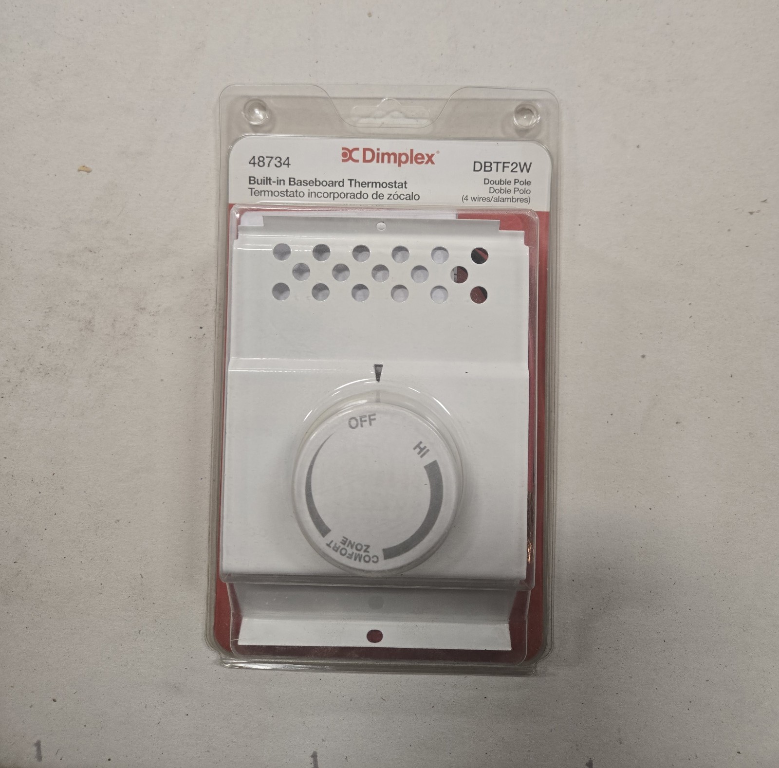 **NEW** Dimplex Double Pole Built-In Baseboard Thermostat - DBTF2W