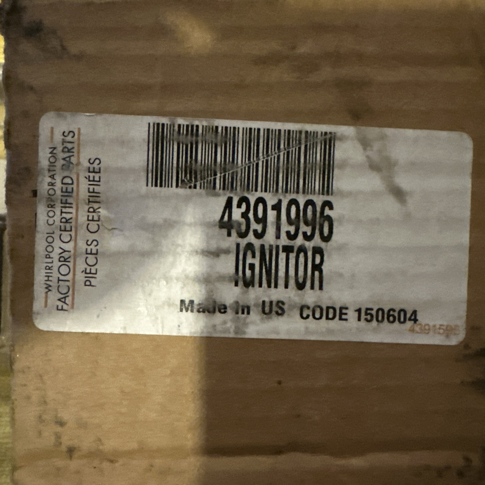 WHIRLPOOL DRYER FLAT IGNITER | 4391996