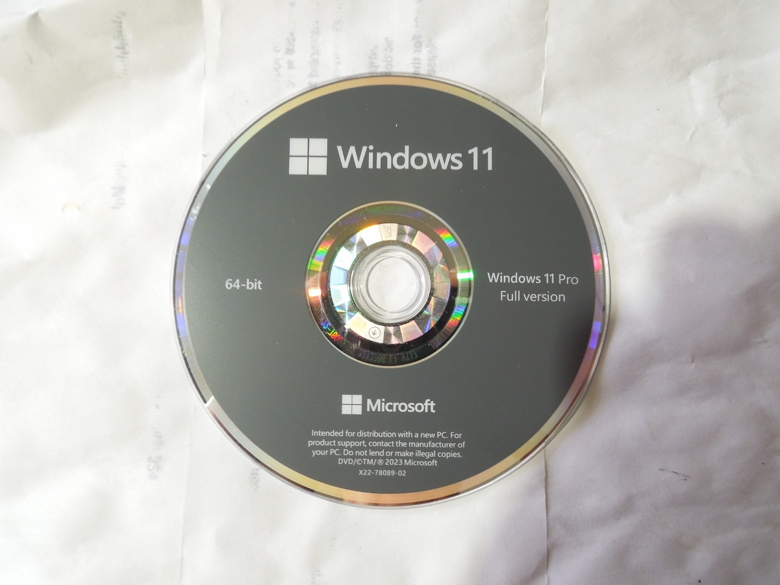 Windows 11 22H2 dead key disk X22-78089-02