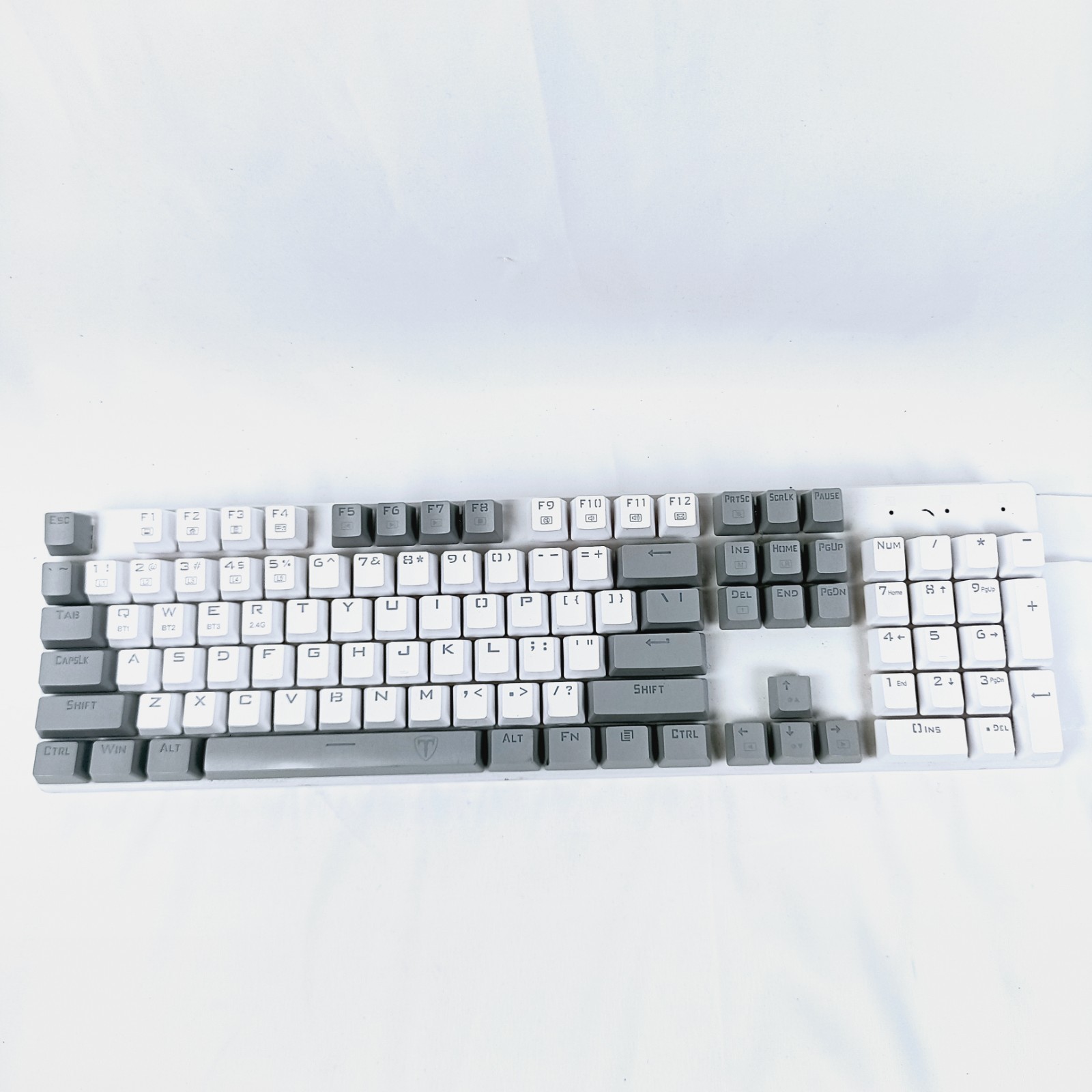 ET Tech PC372A Wireless Mechanical Gaming Keyboard White Gray Tested EUC