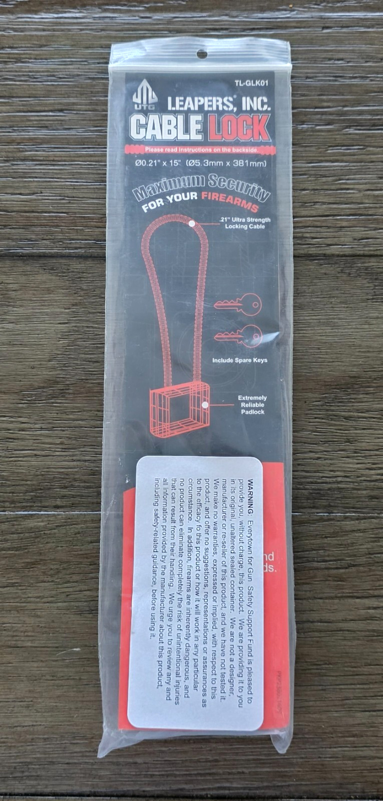 LEAPERS INC Cable Lock Maxium Security for Firearms Model TL-GLK01 - NEW in Pack