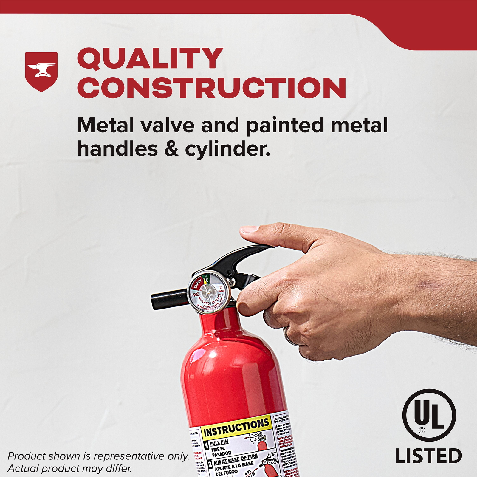 Extinguisher for Vehicles, Single-Use, Dry Chemical, Strap Bracket Included