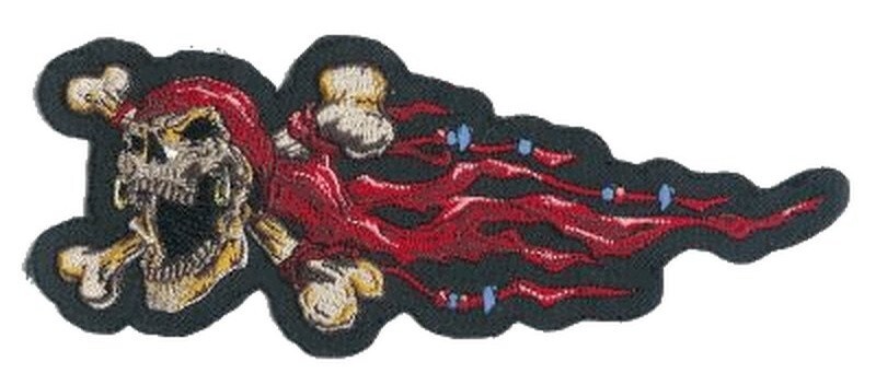 NWOT LETHAL THREAT PIRATE SKULL LEFT PATCH 2.5"x7" ST31036