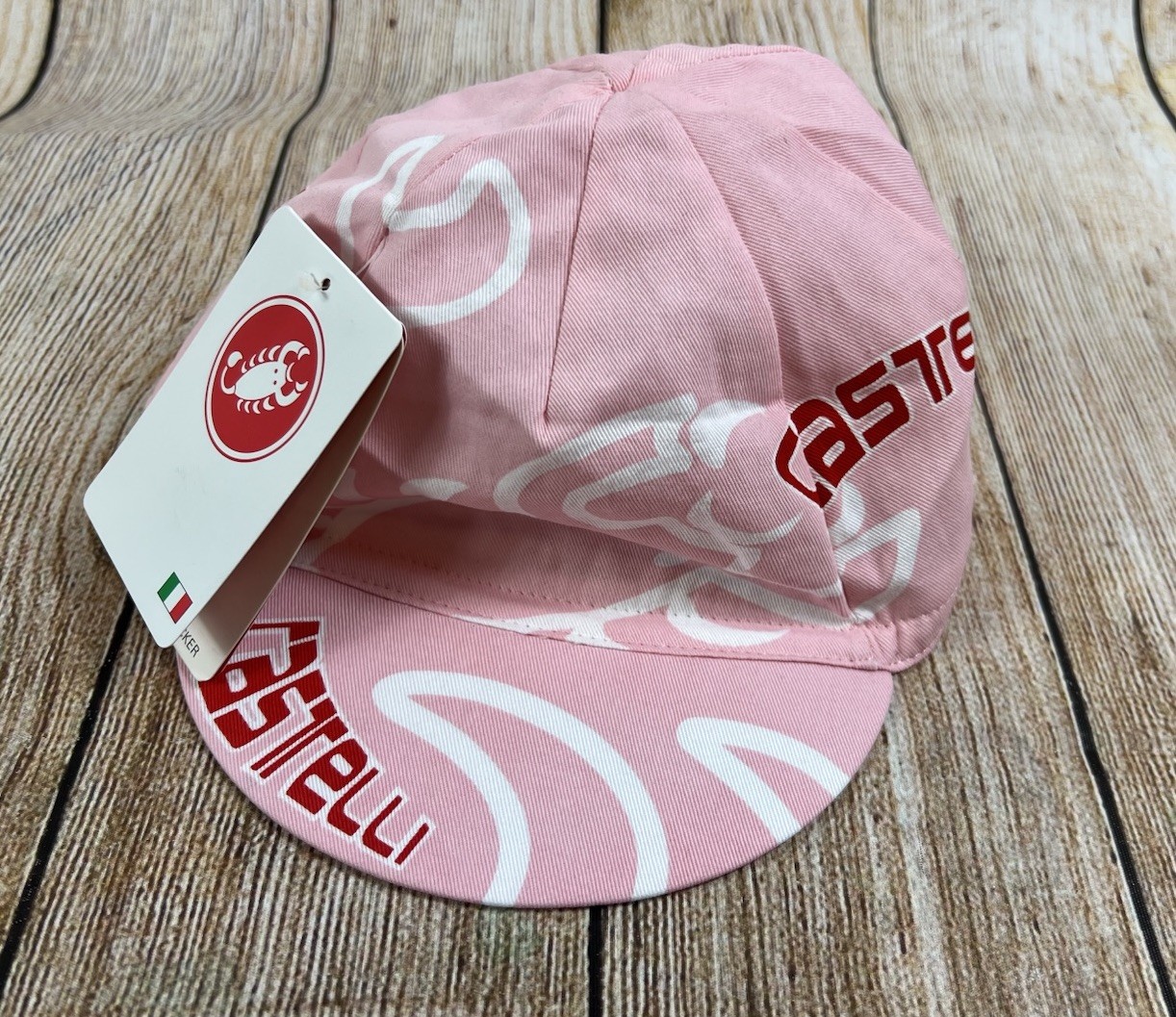 NWT Castelli Logo Stinger Cycling Hat Cap Pink Unisex One Size