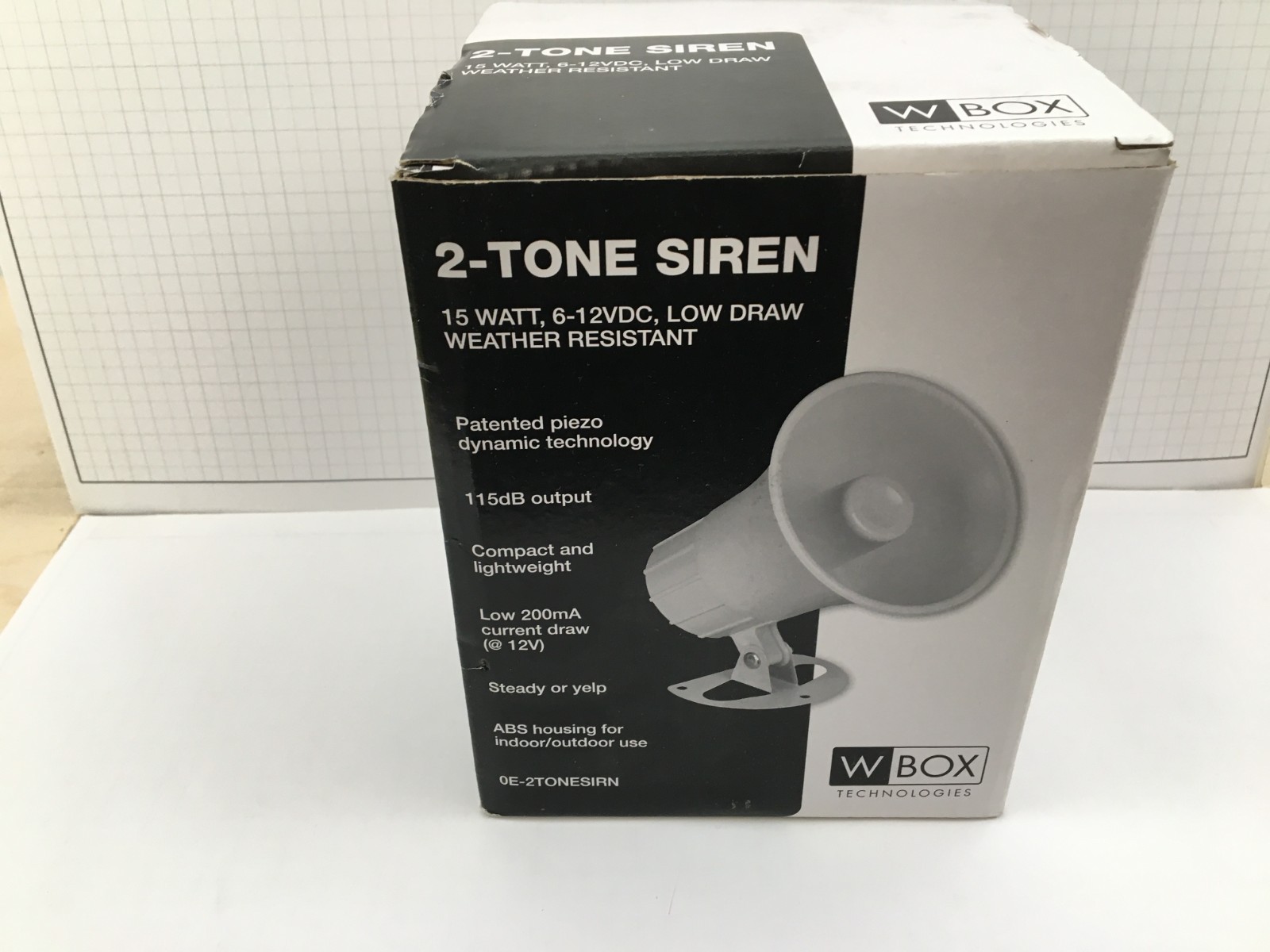 W Box 2-Tone 15W Siren w/piezo 0E-2TONESIRN horn siren