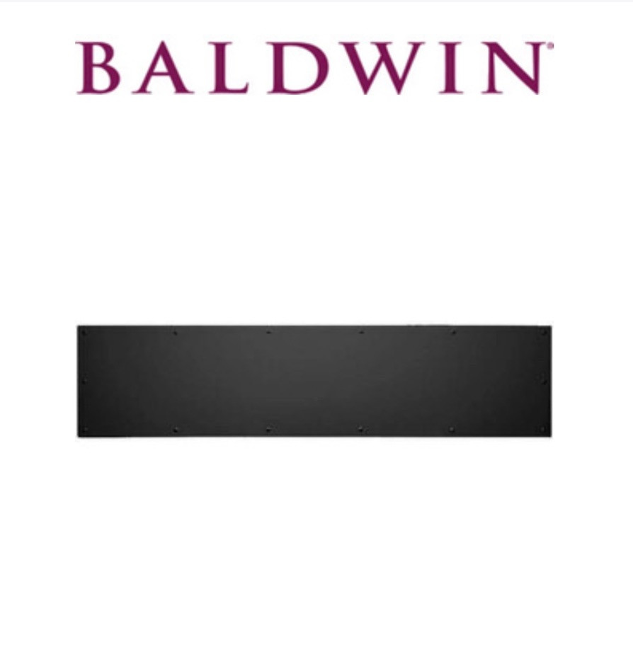 Baldwin Satin Black Solid Brass Door Kickplate 8”x30” 2000.190.0830 -Satin Black