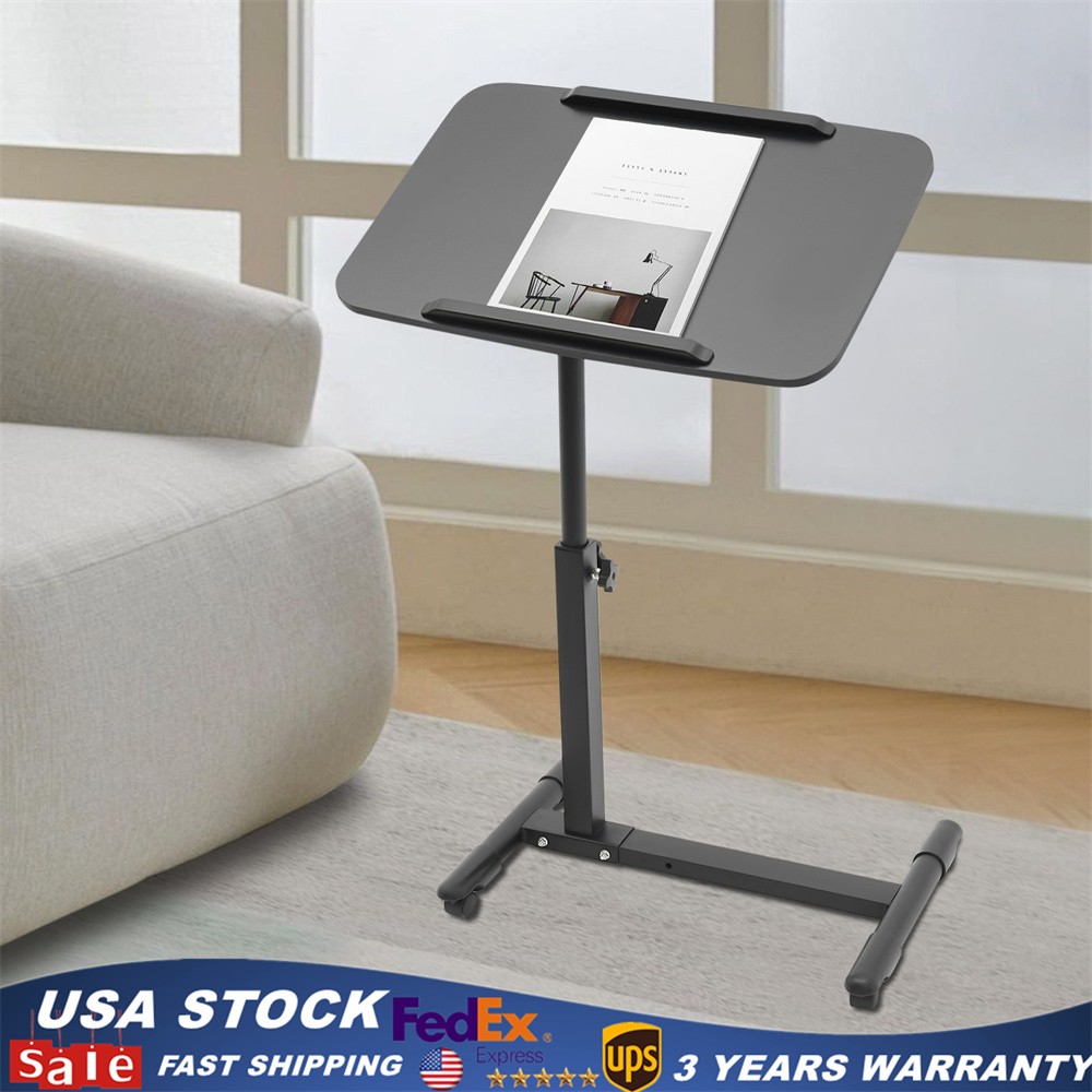 Mobile Standing Desk Rolling Laptop Table Adjustable Hospital & Home Bed Table
