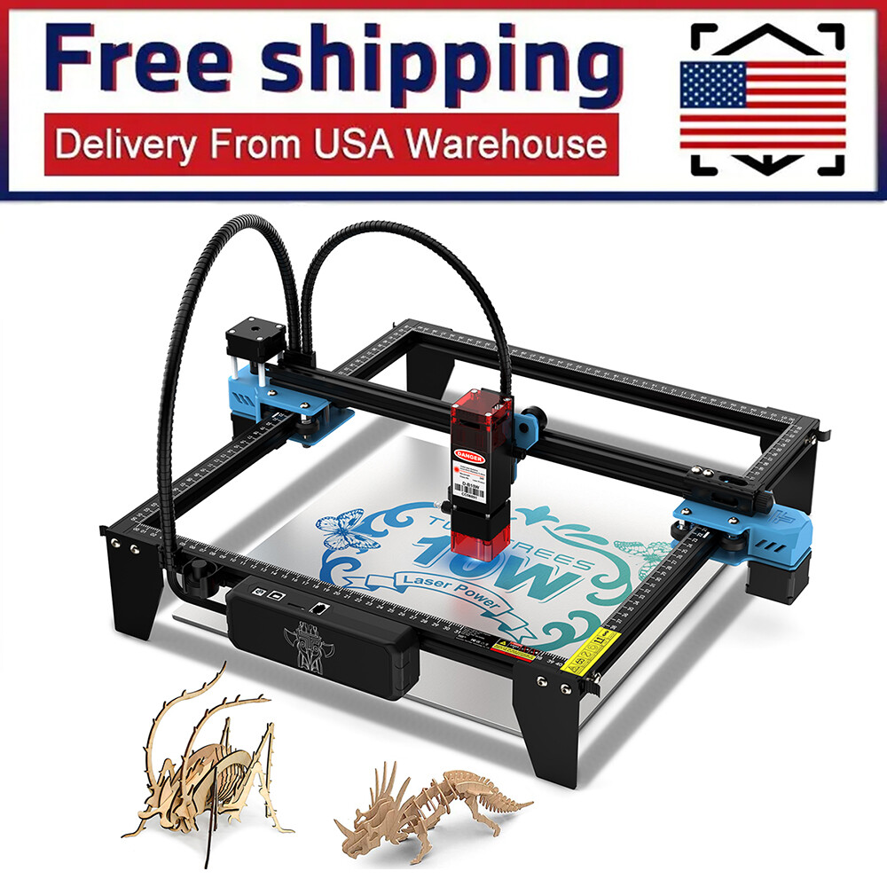 US Stock TTS-10 PRO Diode Laser Engraver 10W CNC Laser Engraving 300*300mm