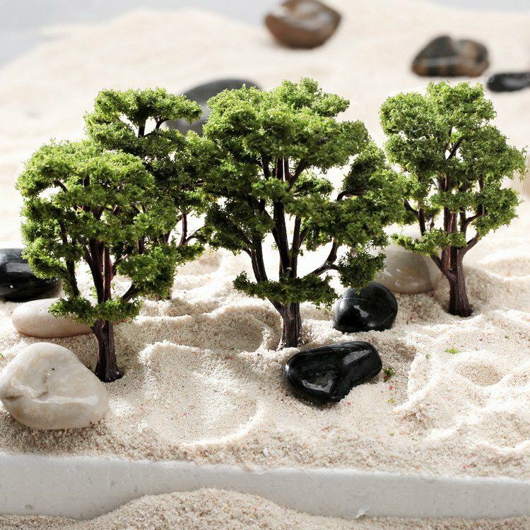 10pcs Tree Model HO N Scale Wargame Architecture Train Layout Scene Decoration