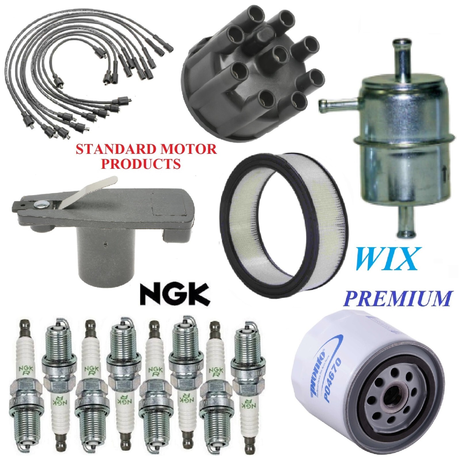 Tune Up Kit Filters Cap Rotor Wire Plugs For DODGE B100 V8 5.2L; 4BBL 1980