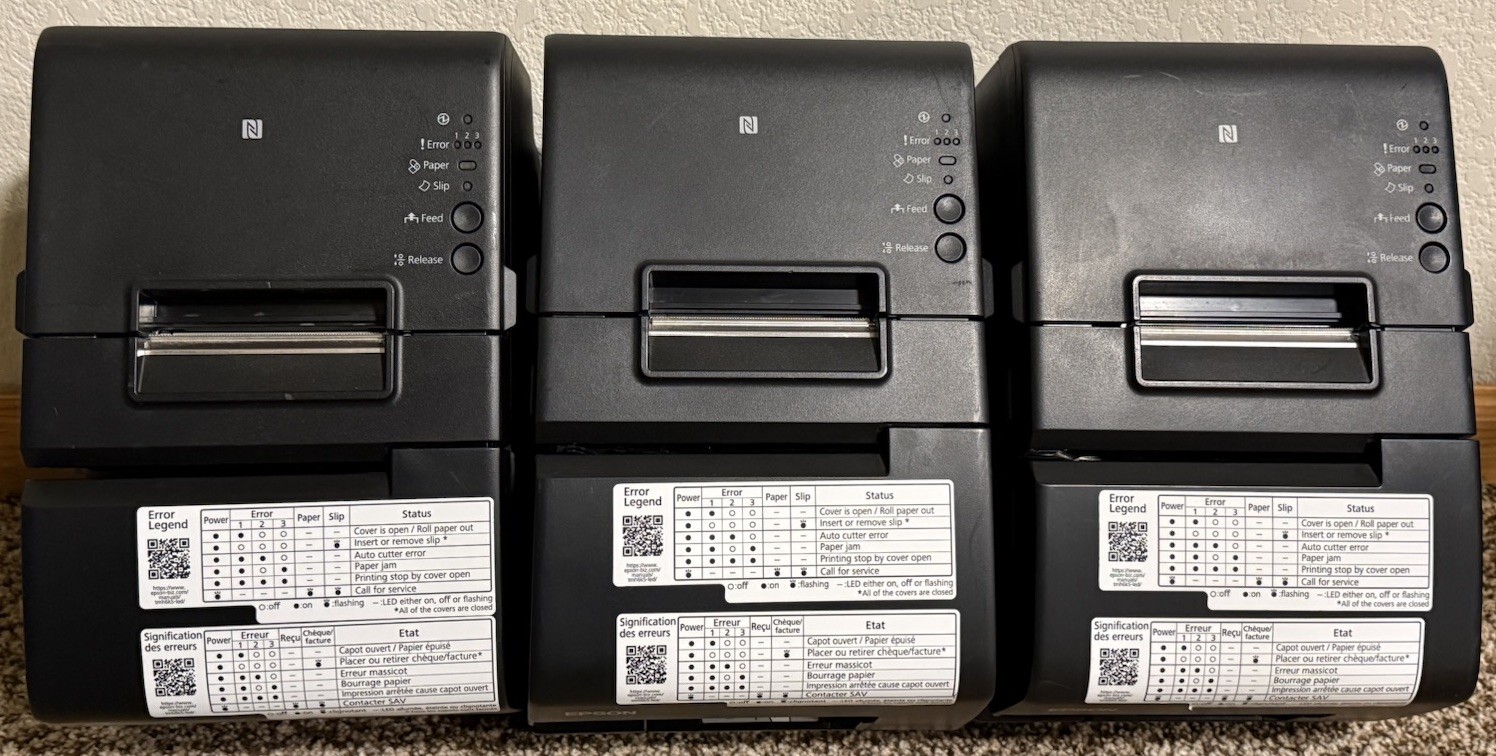 3 Epson OmniLink TM-H6000V Multifunction POS Receipt Printer M253B+Power Supply