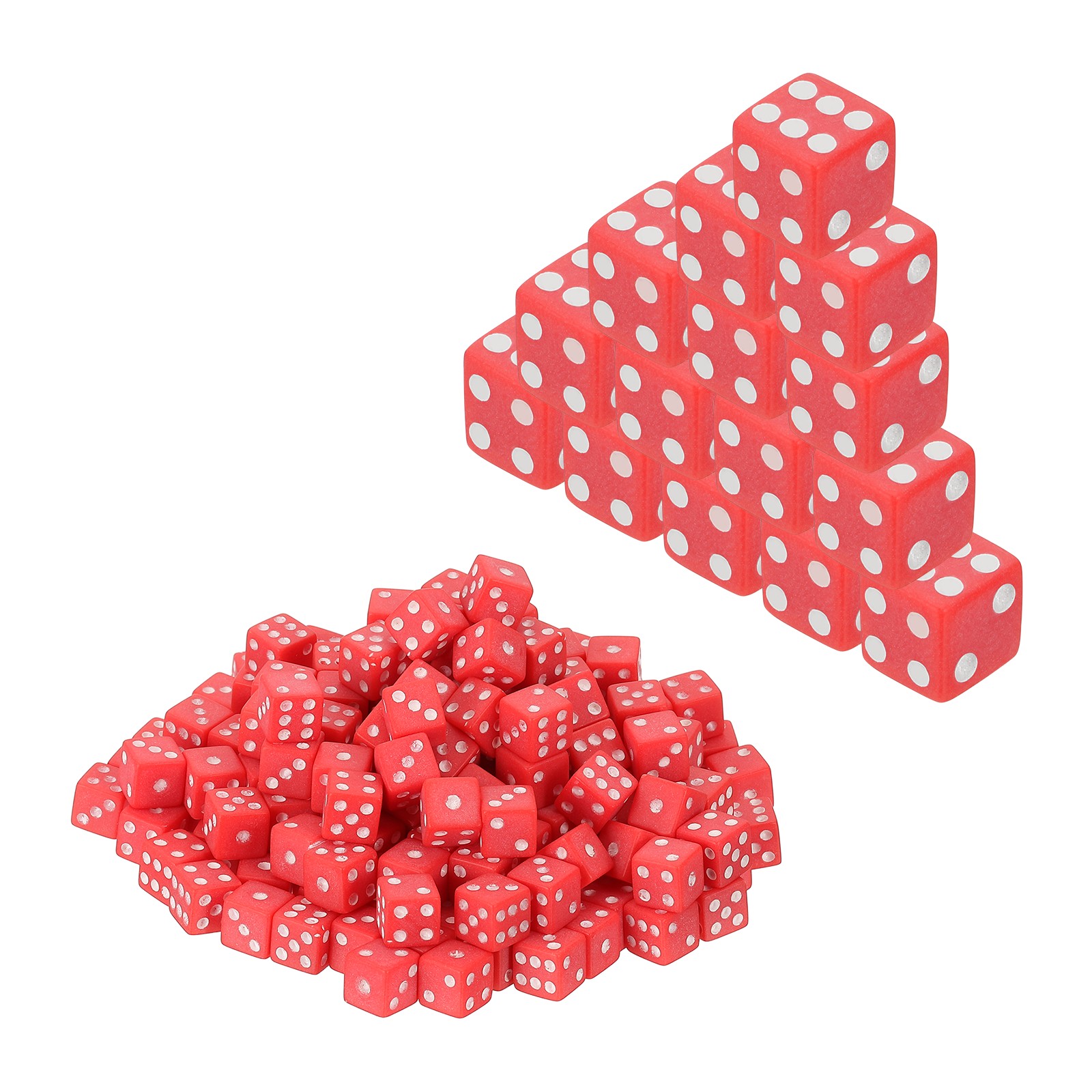 200Pcs Mini Acrylic Polyhedral Dice 8mm 6 Sided Square Corner Dice, Red