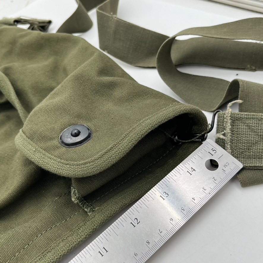 Vintage U.S. ARMY Map Dispatch? Field Bag Case Crossbody Strap Olive Green
