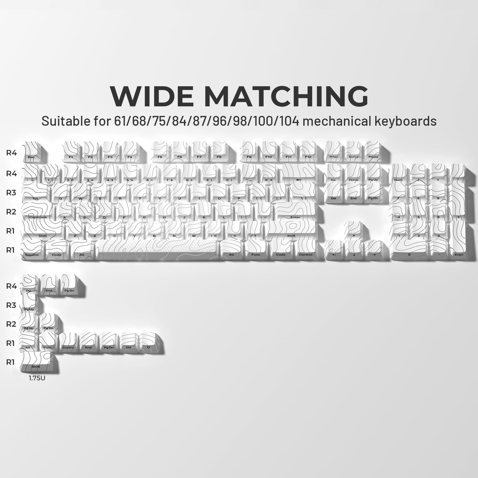 HITIME XVX Shine Through Keycaps with IMD Tech, Custom Keycaps 60 75 100 Perc...
