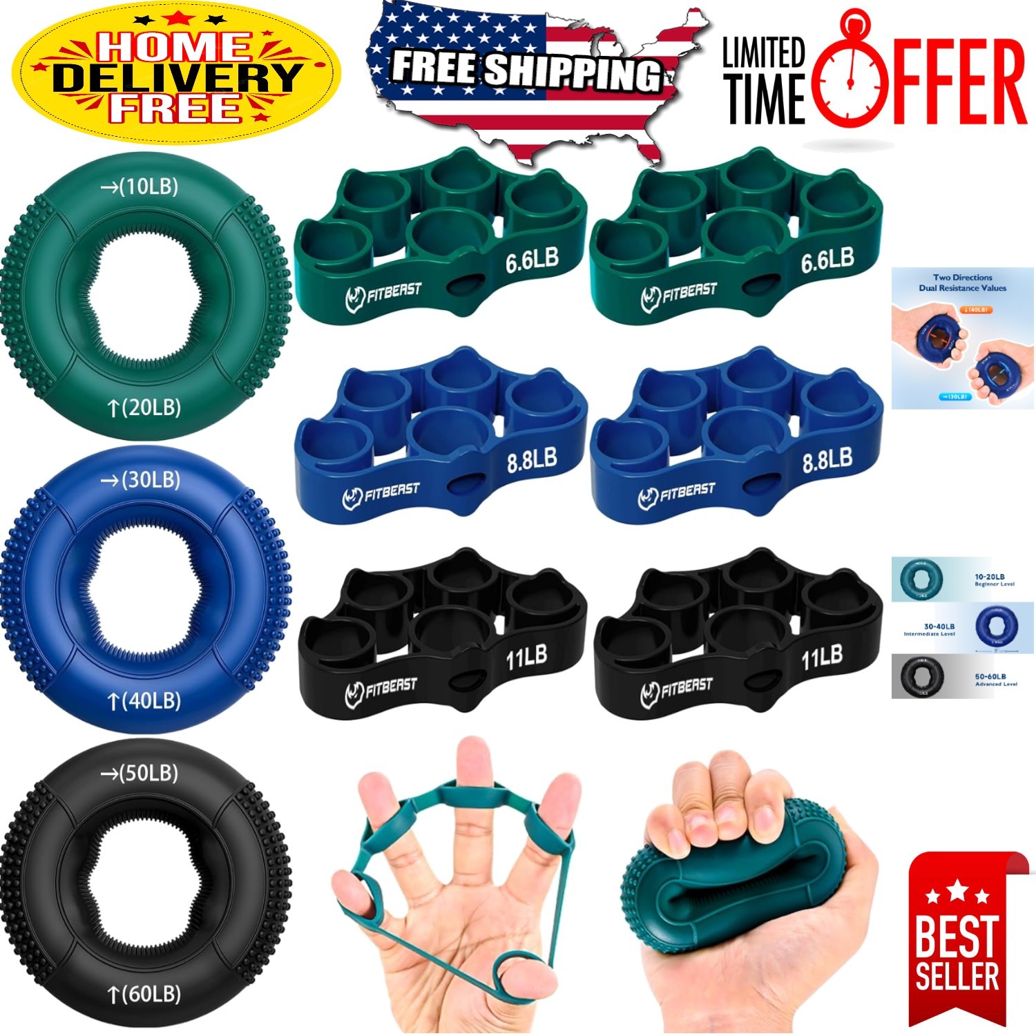 Comprehensive 9-Piece Hand Strengthening Kit - Boost Performance & Recovery