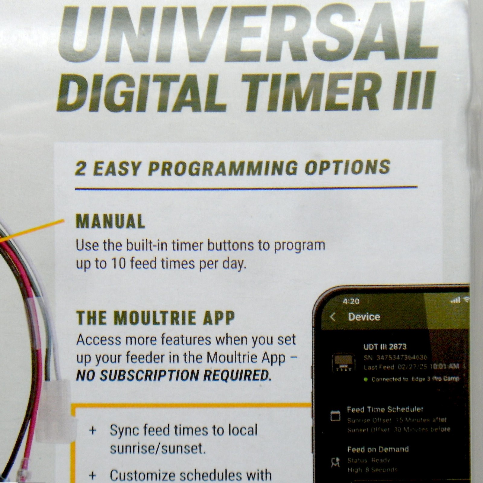 MOULTRIE UNIVERSAL DIGITAL TIMER III 6 / 12 VOLT DEER FEEDER TIMER APP or Manual