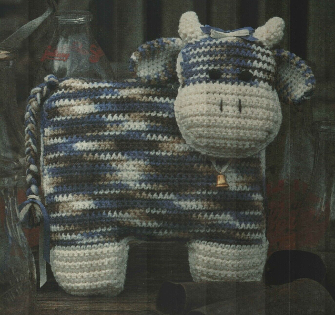 CALICO COW PILLOW COUNTRY FARM HOME DECOR CROCHET PATTERN INSTRUCTIONS