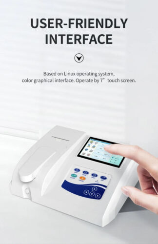 Semi-auto Biochemistry Analyzer analyzing blood touch screen alarm ,NEW