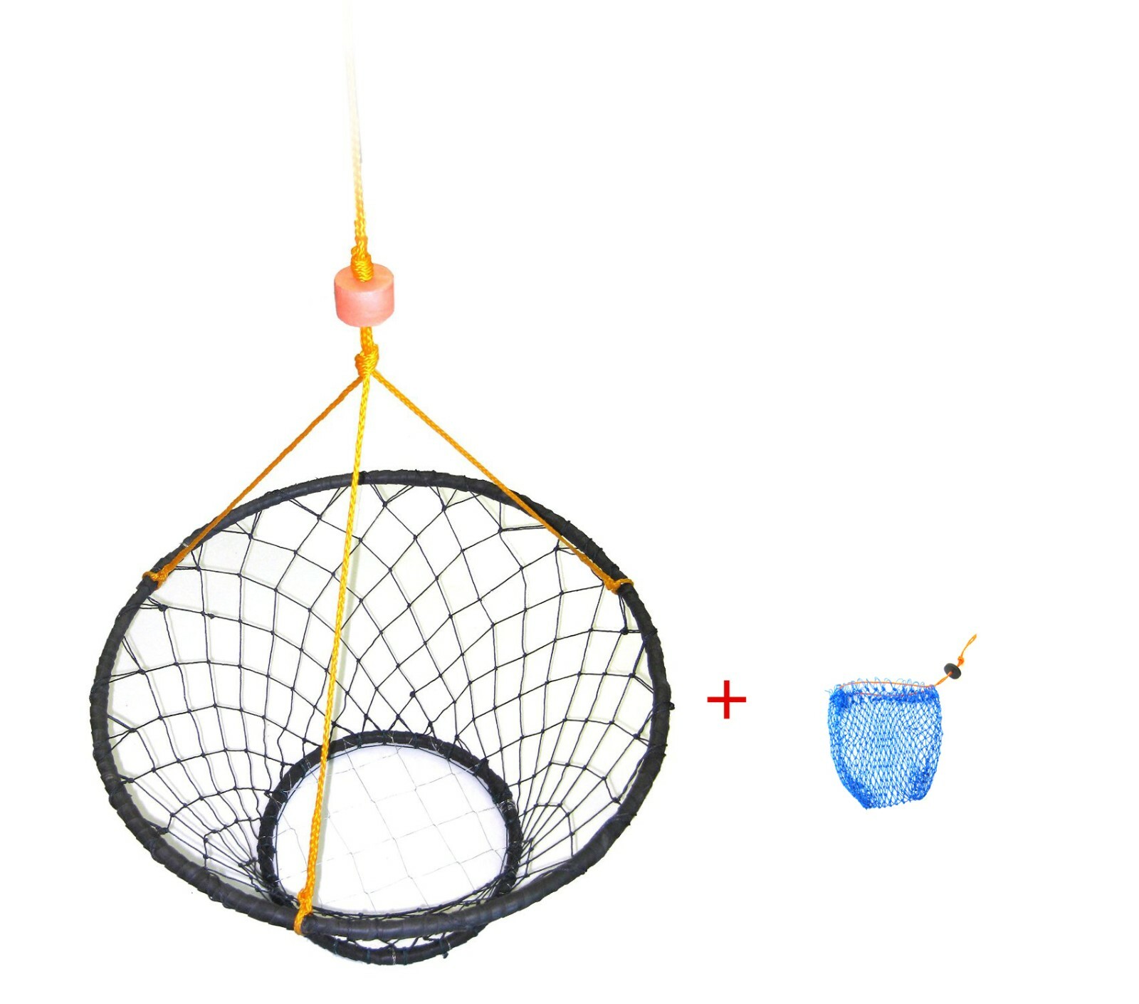 KUFA Rubber Wrapped 30-Inch Crab Ring with 50-feet Rope & Bait Bag CT88+BAG1
