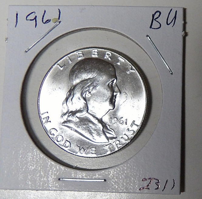 BU 1961-P Franklin Silver Half Dollar Uncirculated Philadelphia Mint (10125)