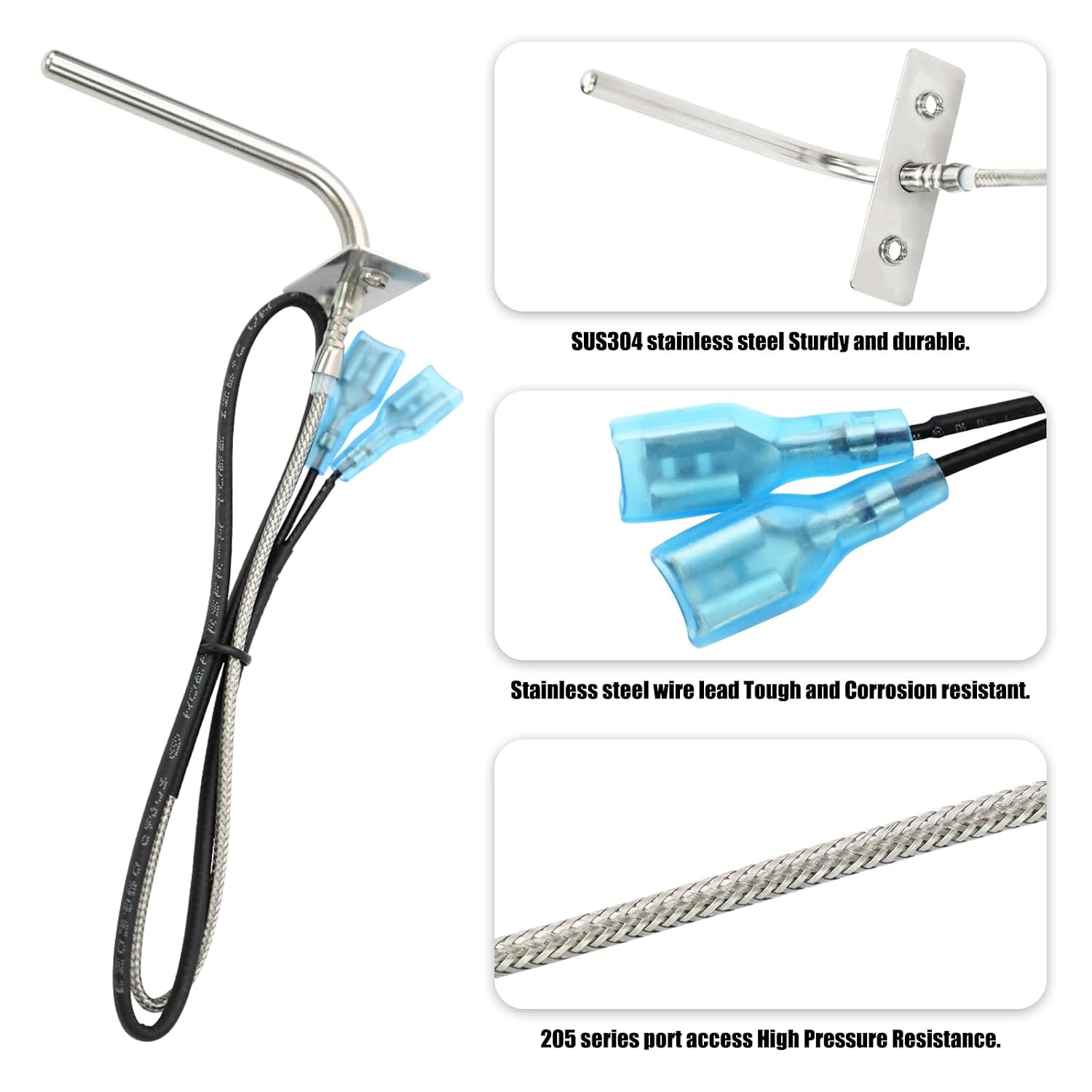 Digital Thermostat Kit RTD Temperature Probe Sensor Replacement, Compatible with