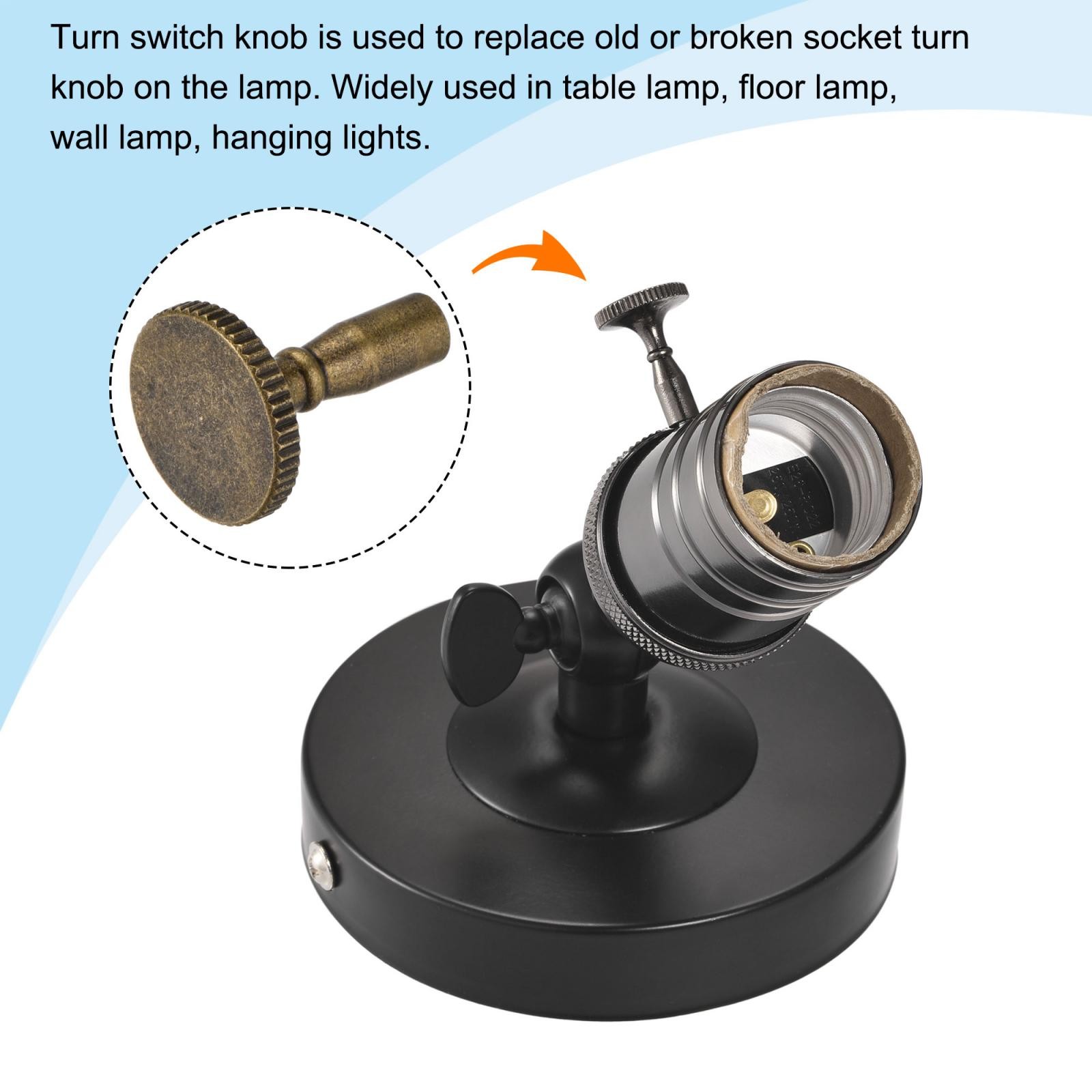 Lamp Turn Switch Knob Replacement Twist Knobs Extension 20mm Length Bronze 2Pcs