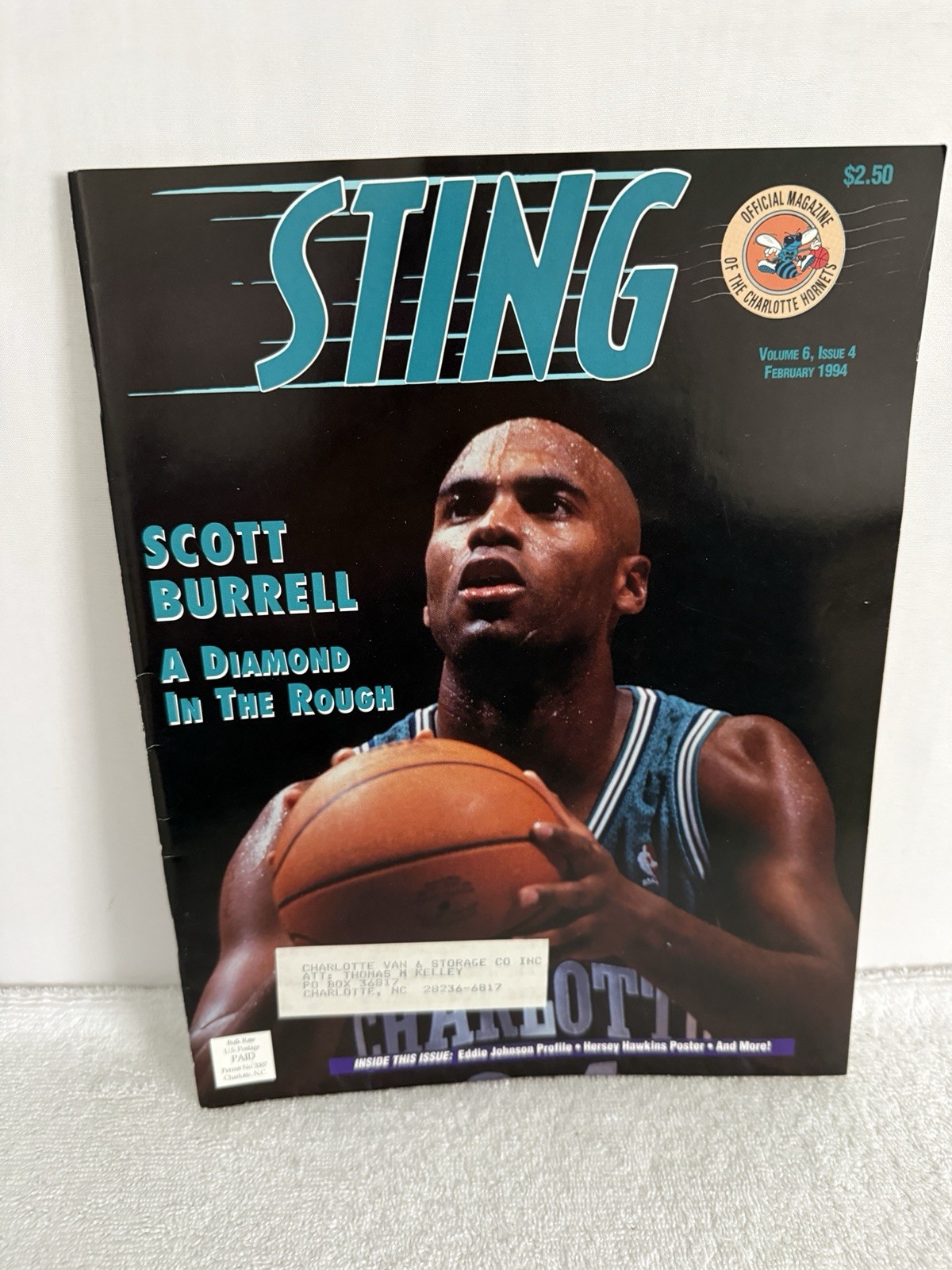 Charlotte Hornets Sting 1994 Scott Burrell Hersey Hawkins Poster