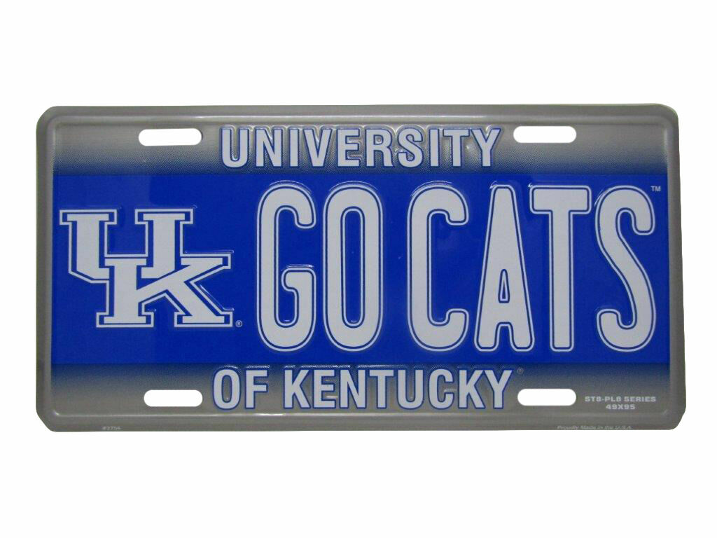 UK Go Cats Kentucky KY Wildcats Football 6"x12" Aluminum License Plate Tag