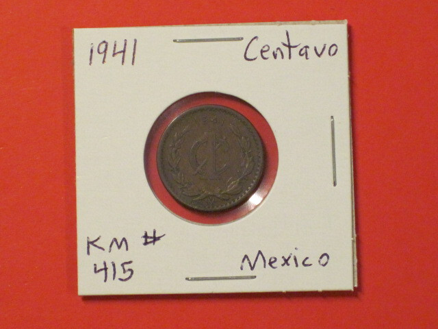1941 - M One Centavo - Mexico KM# 415