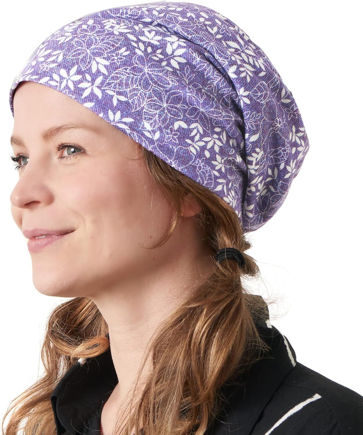 CHARM Mens Slouchy Organic Beanie - Cotton Baggy One Size, 11 Purple