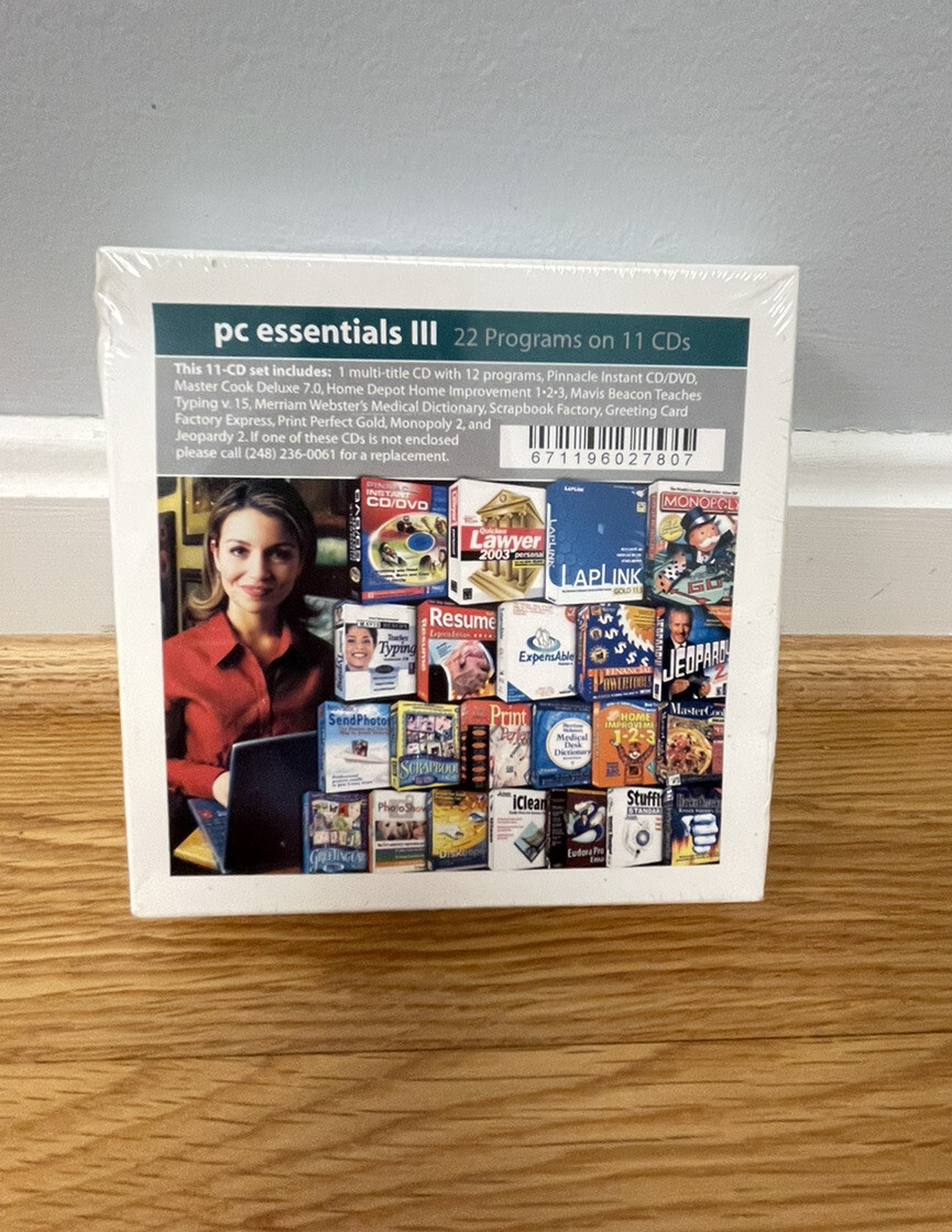 PC ESSENTIALS 3 - 22 programs on 11 CDs Jeopardy Monopoly