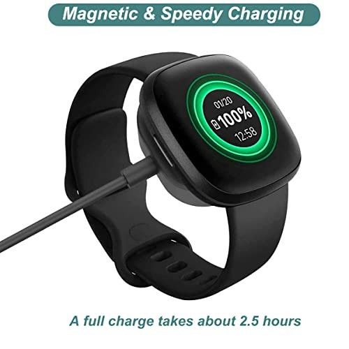 Charger for Fitbit Versa 4/Versa 3/Sense 2/Sense, Replacement Charging Cable