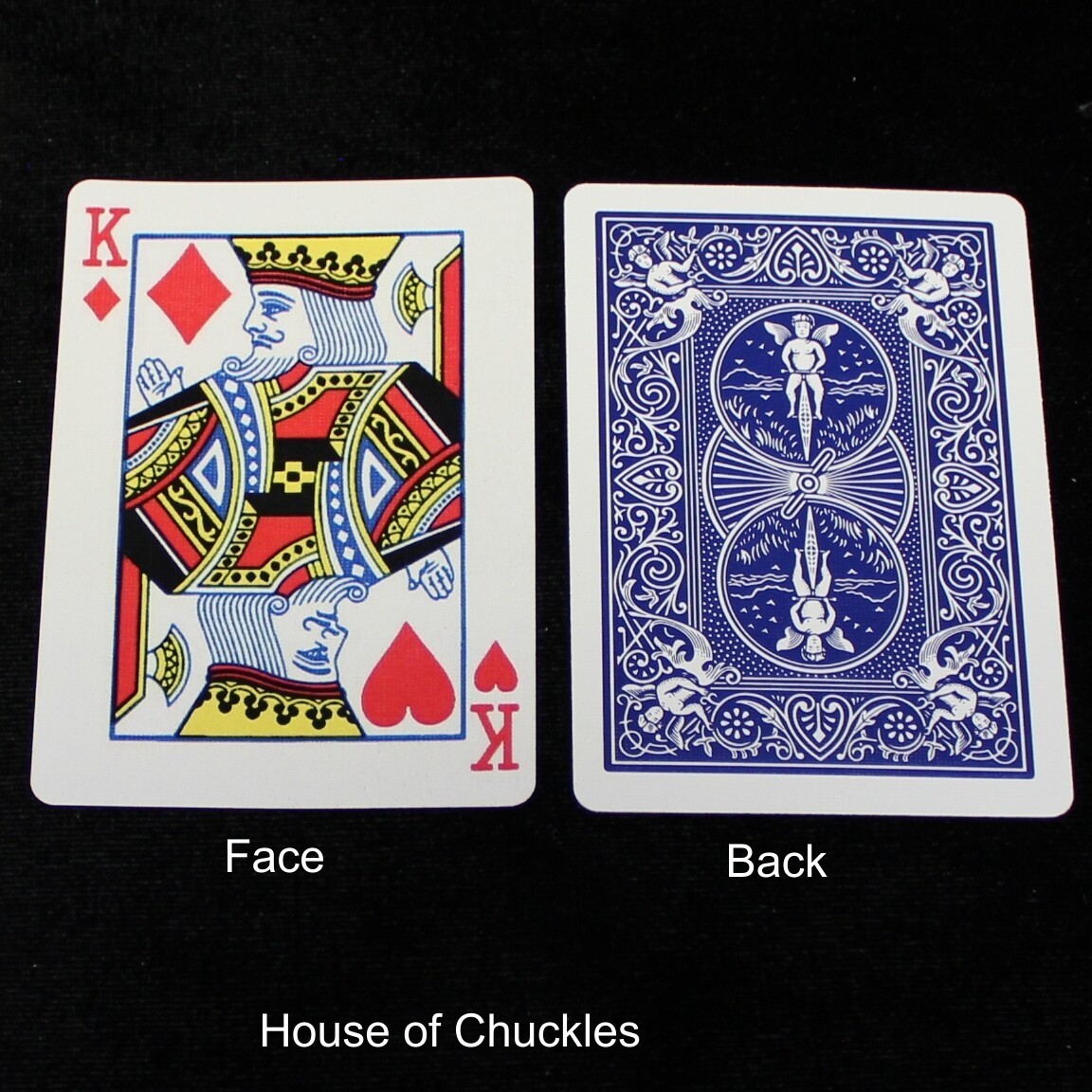 King of Diamonds / Hearts - Mis-Indexed, Bicycle Printed Gaff Card, Blue