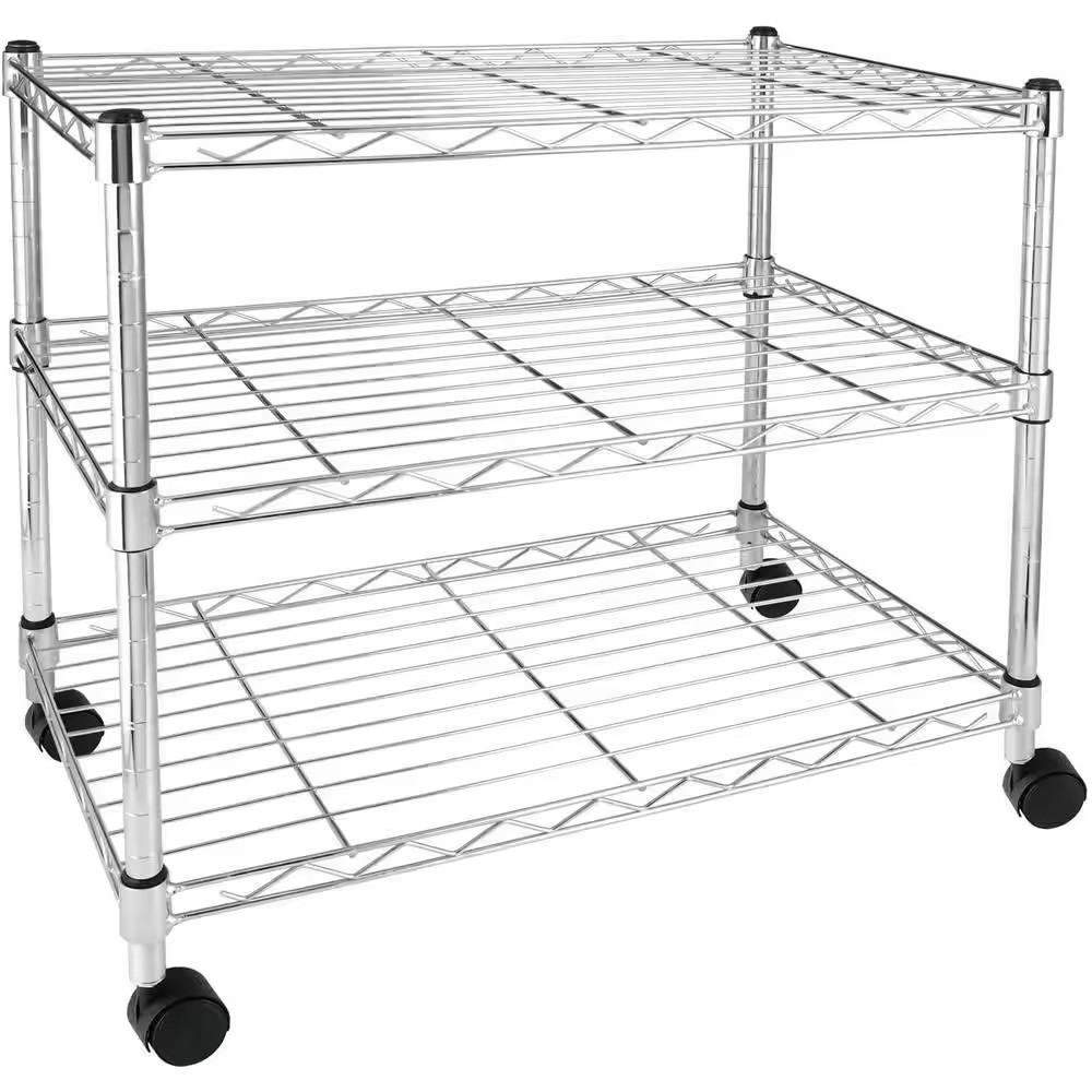 Heavy Duty 3-Shelf Shelving Unit with Wheels