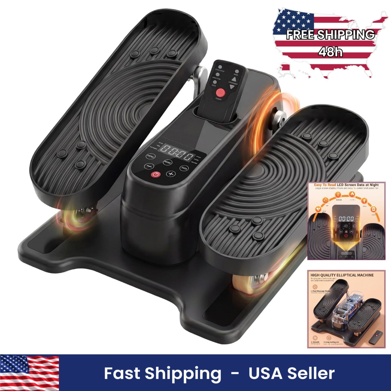 Under Desk Elliptical Machine, Electric Ellipse Leg Exerciser for Seniors, Ellip