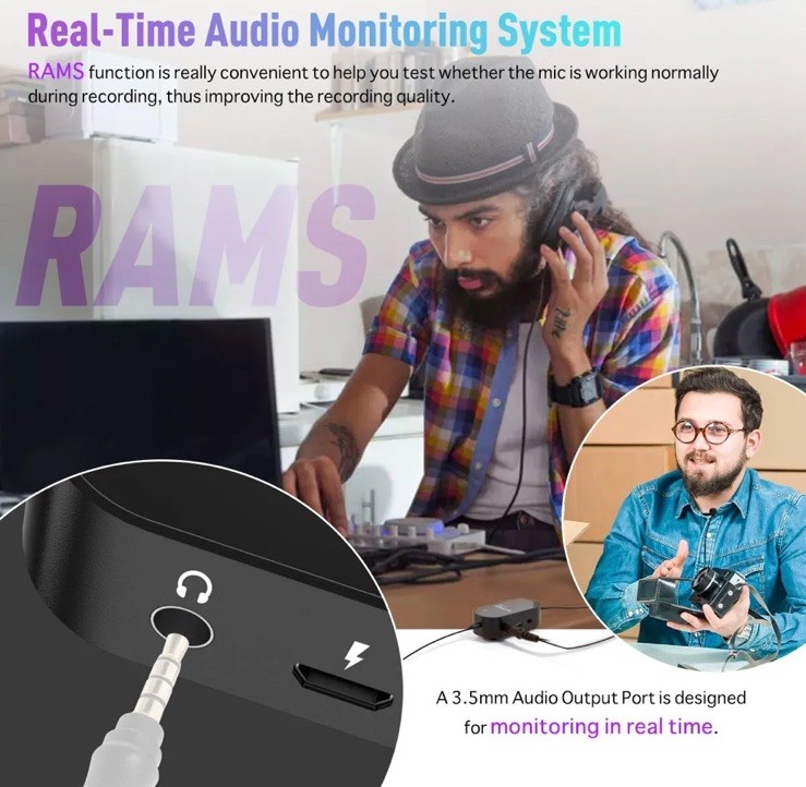 SYNCO Lav-S6M Omnidirectional Clip-on Lavalier Condenser Microphone Support USB