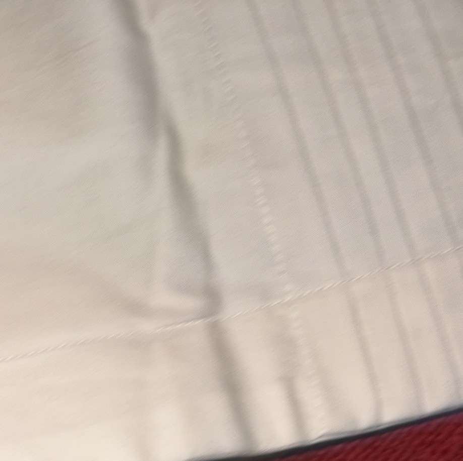 standard Sham 23 X 28" pleated trim ecru in fine percale - never used
