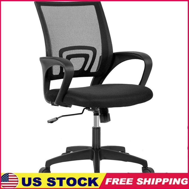 Ergonomic Mid-Back Mesh Office Chair W/ Lumbar Support Adjustable Rolling Swivel