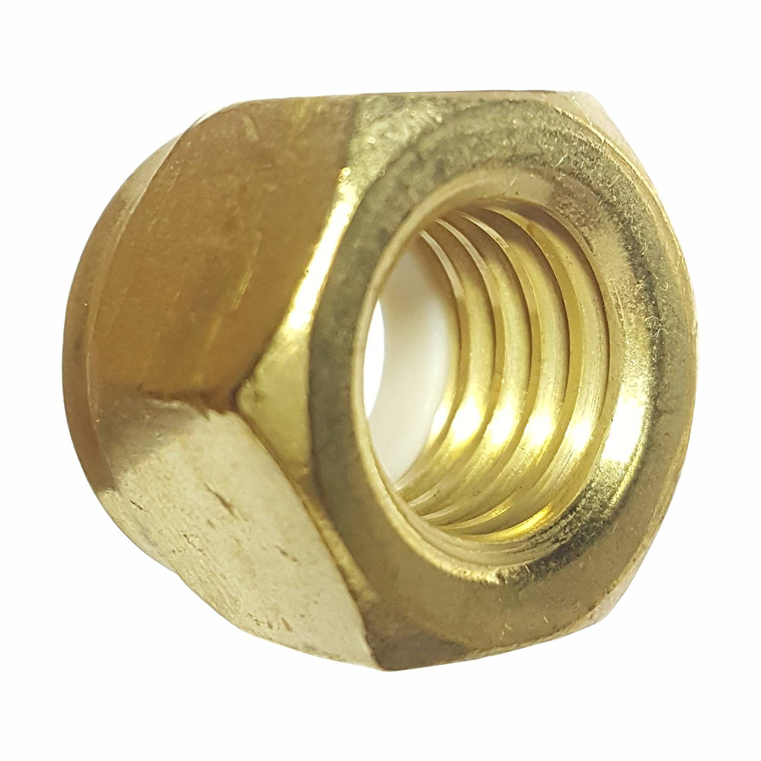 Solid Brass Nylon Inset Hex Lock Nuts Nylock All Sizes Available in Listing