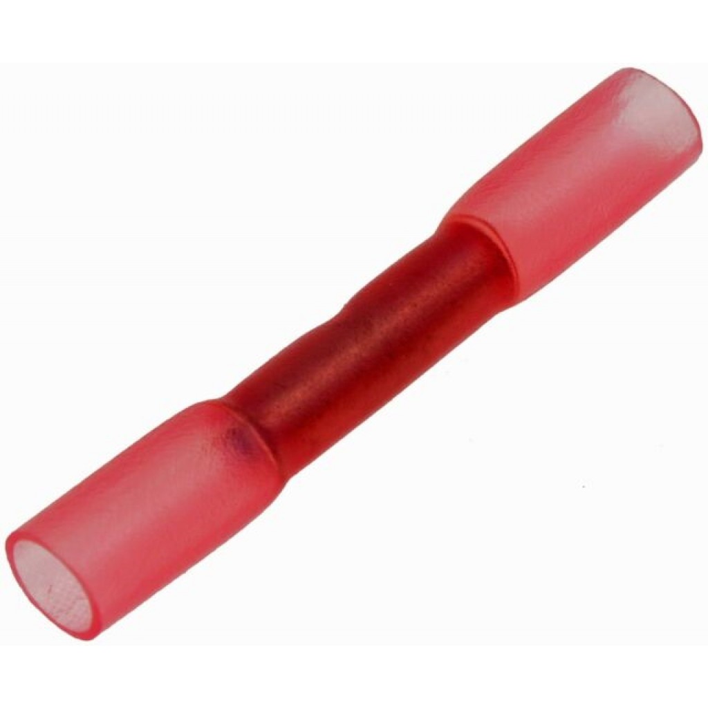Butt Connector | Copper Red Insulated Coating Butt Splice Connector 2 Pieces End