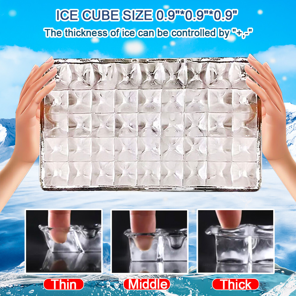110lbs/24h Commercial Built-in Ice Maker Machine Display Ice Cube Machine 110V