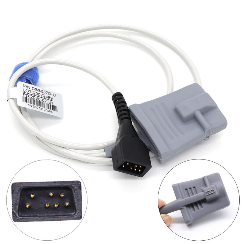 7-Pin SpO2 Sensor Adult Silicone Soft Probe Blood Oxygen Saturation Sensor
