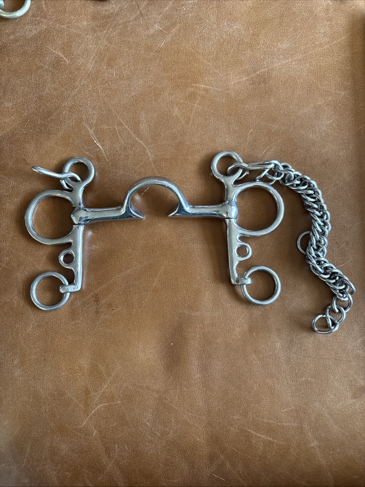 Tongue Port Segunda Pelham Horse Bit w/Curb chain and Hooks