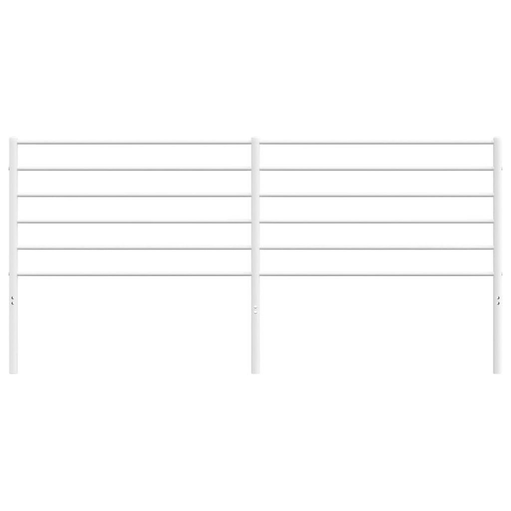 Headboard White Powder-Coated Steel 76 in Durable Headboard