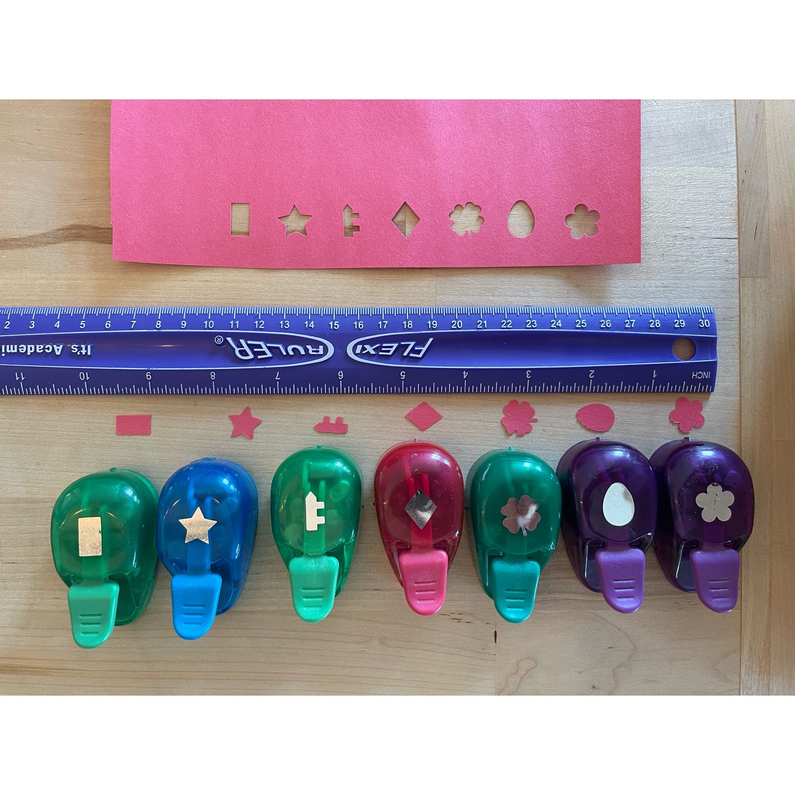 7 EK Success Paper Shapers Punch Hole Punches Star Egg Shamrock Diamond Fence