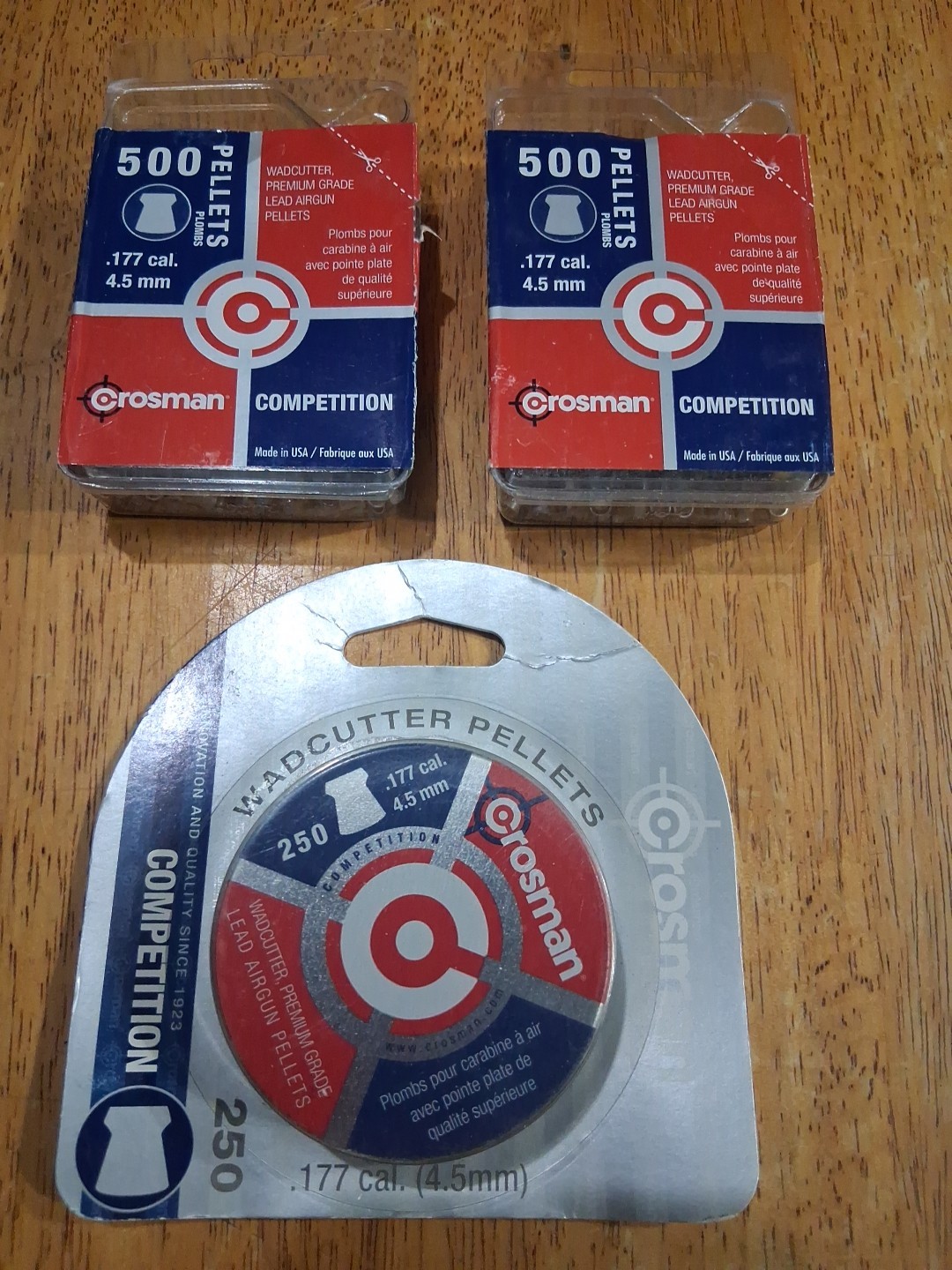 Crosman Wadcutter Pellets .177 Caliber 4.5mm  1250 CT. Total