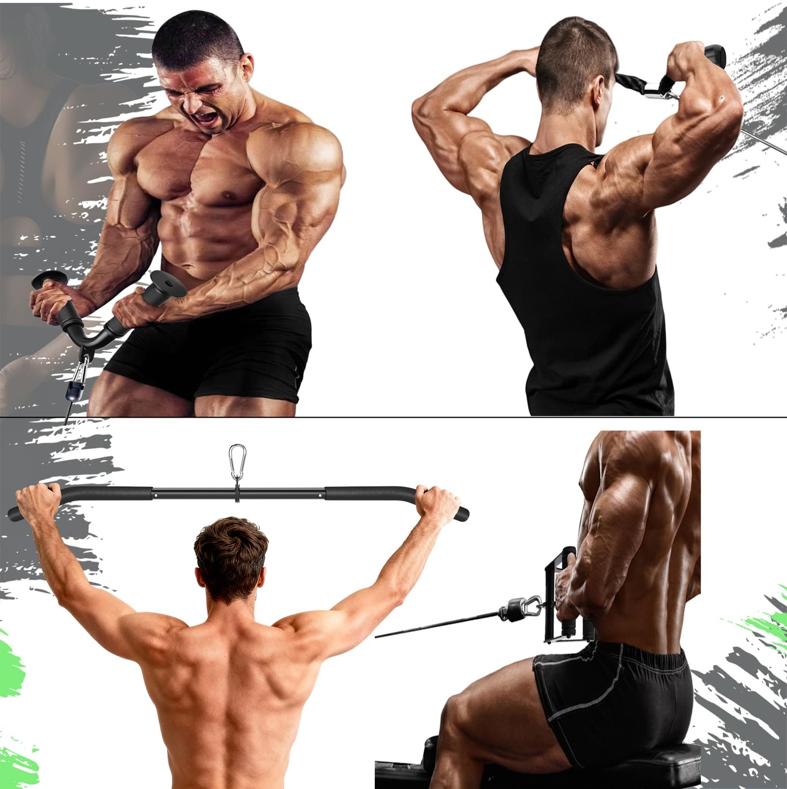 Cable Machine Attachment Set LAT Pulldown Attachments ,Cable Machine Accessor...