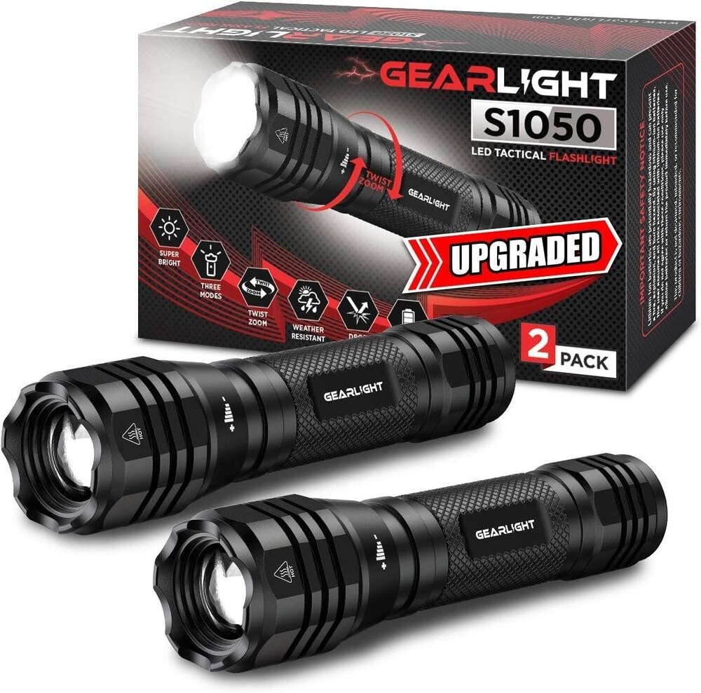 2 PACK - GearLight S1050 Compact Tactical Flashlight - NEW - Free Shipping