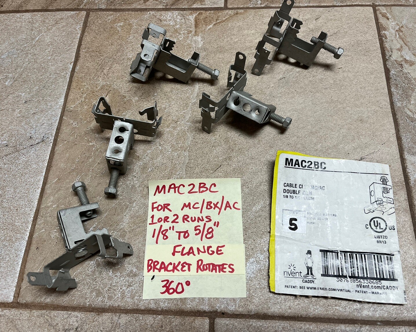 Nvent CADDY NEW MAC2BC 5 BEAM CLAMP WITH Wire  Cable Clip FOR 2 MC/AC/BX ROTATES